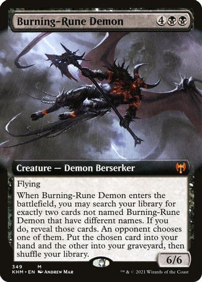 Burning Rune Demon Extended Art Kaldheim Magic card