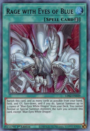 Rage with Eyes of Blue Purple Legendary Duelists: Season 2 Yu-Gi-Oh! card