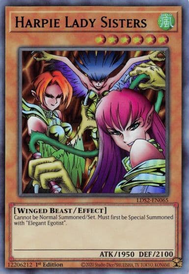 Harpie Lady Sisters Blue Legendary Duelists: Season 2 Yu-Gi-Oh! card