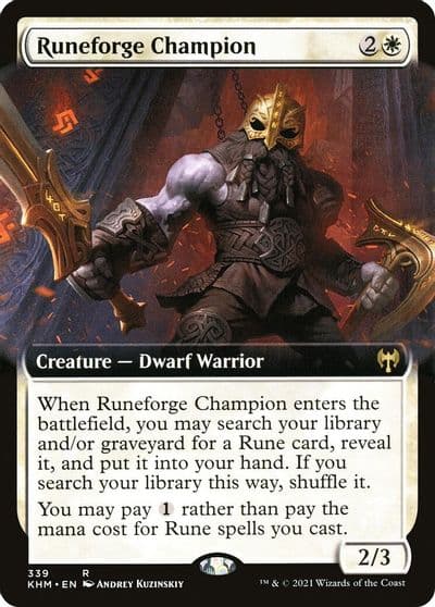 Runeforge Champion Extended Art Kaldheim Magic card