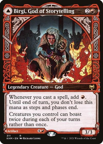 Birgi God of Storytelling Showcase Kaldheim Magic card