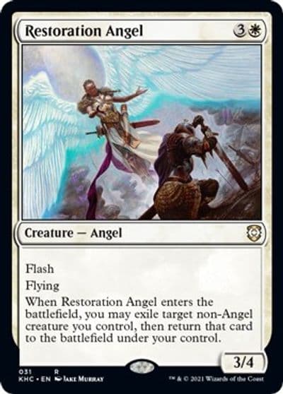 Restoration Angel Commander: Kaldheim Magic card