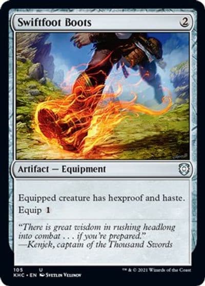 Swiftfoot Boots Commander: Kaldheim Magic card