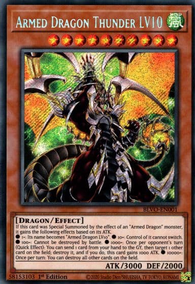 Armed Dragon Thunder LV10 Blazing Vortex Yu-Gi-Oh! card