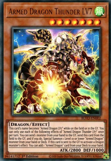 Armed Dragon Thunder LV7 Blazing Vortex Yu-Gi-Oh! card