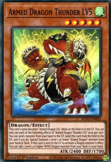 Armed Dragon Thunder LV5 Blazing Vortex Yu-Gi-Oh! card