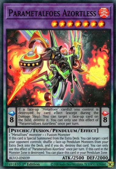 Parametalfoes Azortless Blazing Vortex Yu-Gi-Oh! card