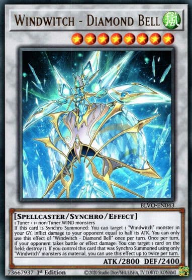 Windwitch Diamond Bell Blazing Vortex Yu-Gi-Oh! card