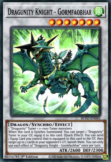 Dragunity Knight Gormfaobhar Blazing Vortex Yu-Gi-Oh! card