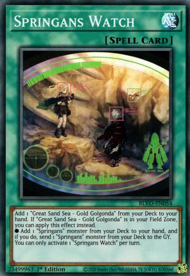 Springans Watch Blazing Vortex Yu-Gi-Oh! card