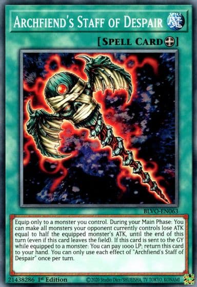 Archfiends Staff of Despair Blazing Vortex Yu-Gi-Oh! card