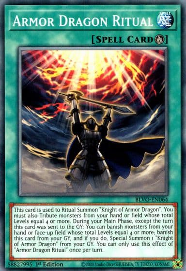Armor Dragon Ritual Blazing Vortex Yu-Gi-Oh! card