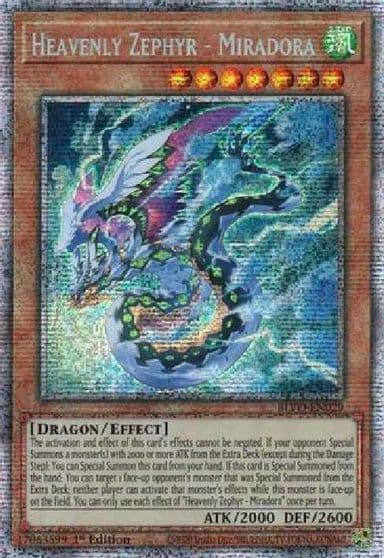 Heavenly Zephyr Miradora Starlight Rare Blazing Vortex Yu-Gi-Oh! card