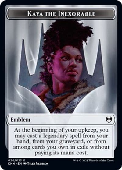 Emblem Kaya the Inexorable Kaldheim Magic card