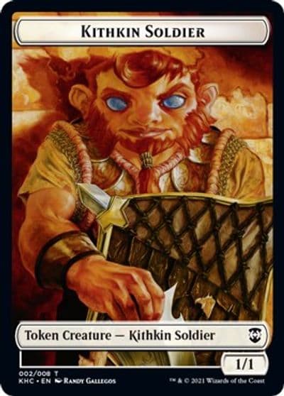 Kithkin Soldier Pegasus Double Sided Token Commander: Kaldheim Magic card