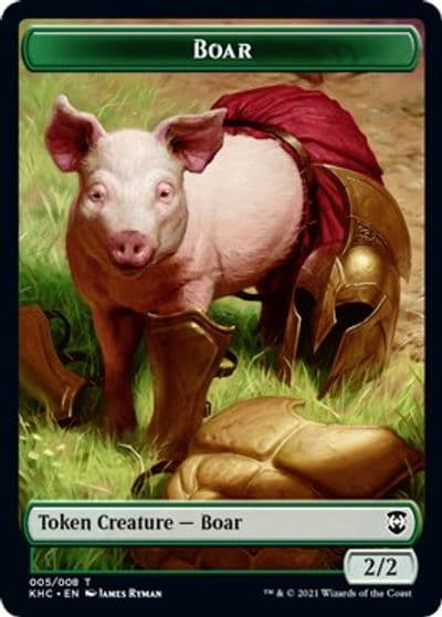 Boar Spirit Double Sided Token Commander: Kaldheim Magic card