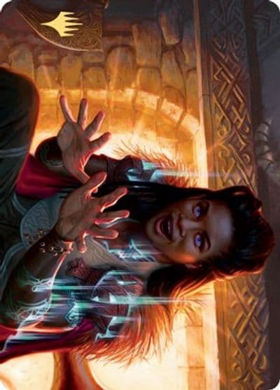 Birgi God of Storytelling Art Card Gold Stamped Signature Art Series: Kaldheim Magic card