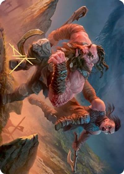 Dwarven Reinforcements Art Card Gold Stamped Signature Art Series: Kaldheim Magic card