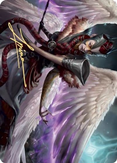 Firja Judge of Valor Art Card Gold Stamped Signature Art Series: Kaldheim Magic card