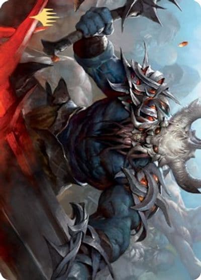 Frenzied Raider Art Card Gold Stamped Signature Art Series: Kaldheim Magic card