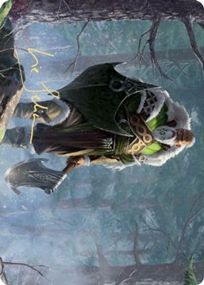 Fynn the Fangbearer Art Card Gold Stamped Signature Art Series: Kaldheim Magic card