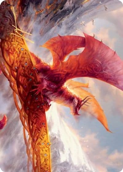 Goldspan Dragon Art Card Gold Stamped Signature Art Series: Kaldheim Magic card