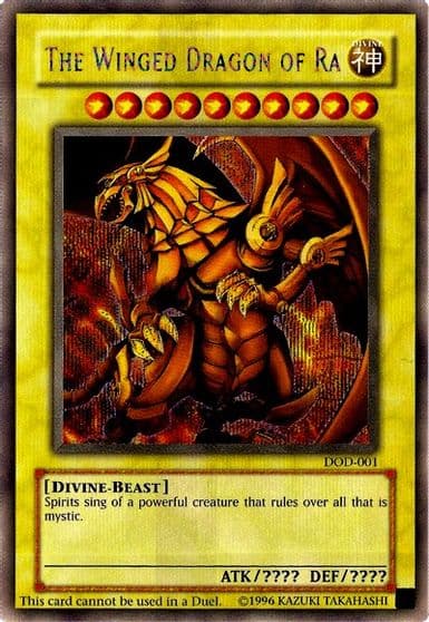 The Winged Dragon of Ra Dawn of Destiny Xbox Yu-Gi-Oh! card