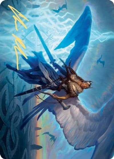 Righteous Valkyrie Art Card Gold Stamped Signature Art Series: Kaldheim Magic card