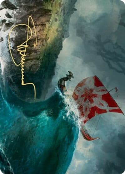Run Ashore Art Card Gold Stamped Signature Art Series: Kaldheim Magic card