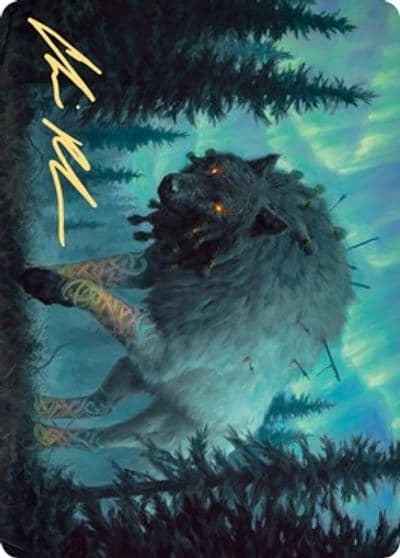 Sarulf Realm Eater Art Card Gold Stamped Signature Art Series: Kaldheim Magic card