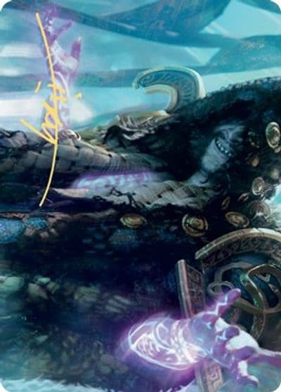 Valki God of Lies Art Card Gold Stamped Signature Art Series: Kaldheim Magic card