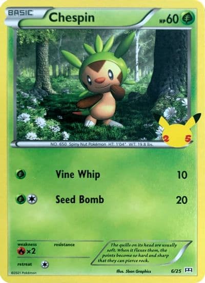 Chespin McDonald's 25th Anniversary Promos Pokemon card