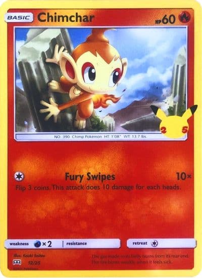 Chimchar McDonald's 25th Anniversary Promos Pokemon card