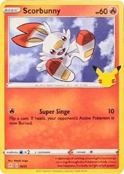 Scorbunny McDonald's 25th Anniversary Promos Pokemon card