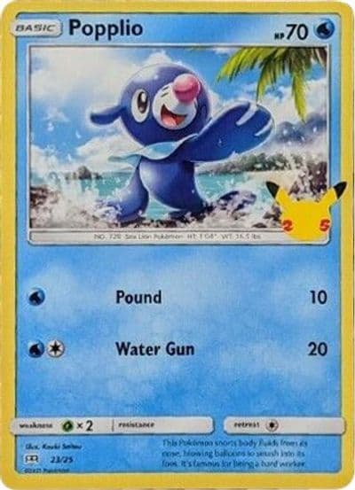 Popplio McDonald's 25th Anniversary Promos Pokemon card