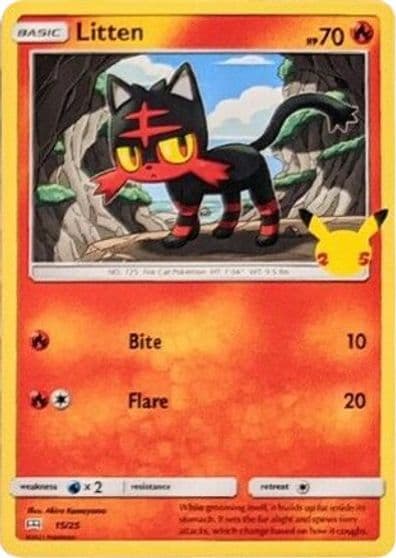 Litten McDonald's 25th Anniversary Promos Pokemon card