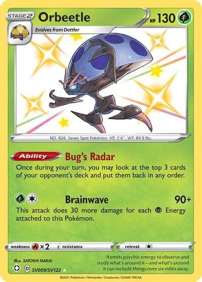 Orbeetle Shining Fates: Shiny Vault Pokemon card