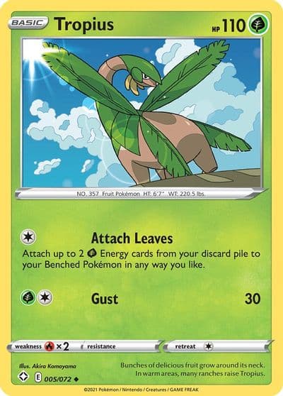 Tropius Shining Fates Pokemon card