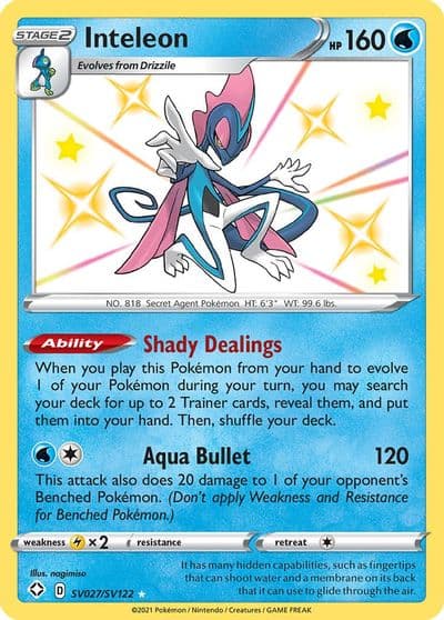 Inteleon Shining Fates: Shiny Vault Pokemon card