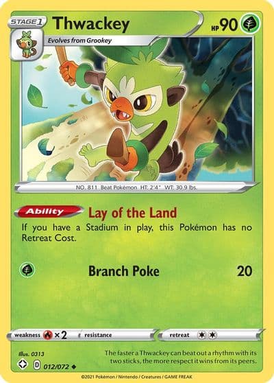 Thwackey Shining Fates Pokemon card
