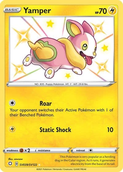 Yamper Shining Fates: Shiny Vault Pokemon card
