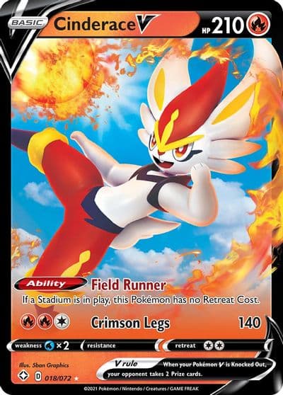 Cinderace V Shining Fates Pokemon card