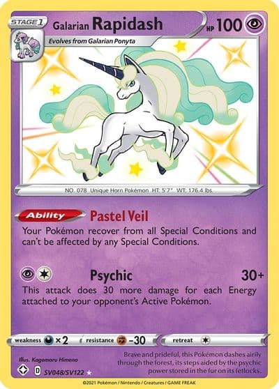 Galarian Rapidash Shining Fates: Shiny Vault Pokemon card