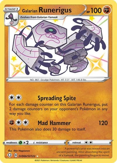 Galarian Runerigus Shining Fates: Shiny Vault Pokemon card