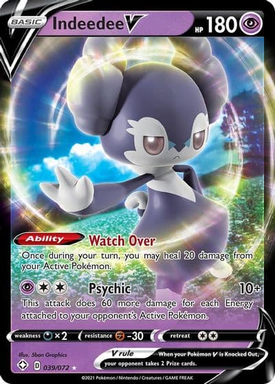 Indeedee V Shining Fates Pokemon card