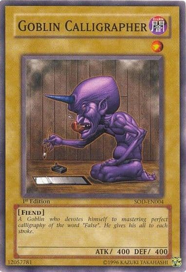 Goblin Calligrapher Soul of the Duelist Yu-Gi-Oh! card