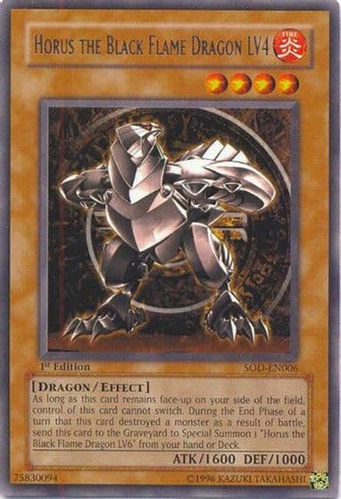 Horus The Black Flame Dragon LV4 Soul of the Duelist Yu-Gi-Oh! card