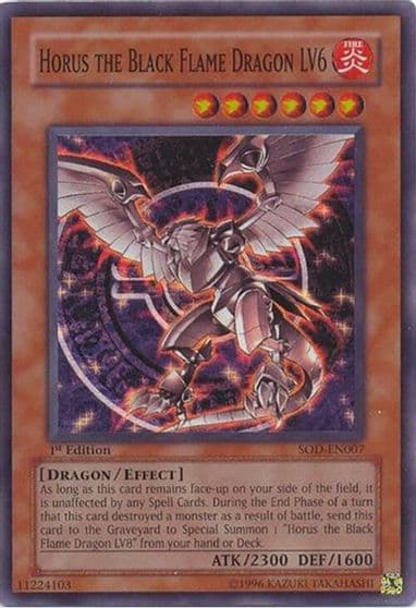Horus the Black Flame Dragon LV6 Soul of the Duelist Yu-Gi-Oh! card