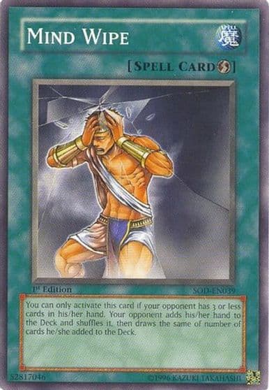 Mind Wipe Soul of the Duelist Yu-Gi-Oh! card