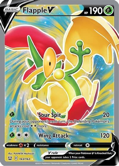 Flapple V (Full Art) SWSH05: Battle Styles Pokemon card